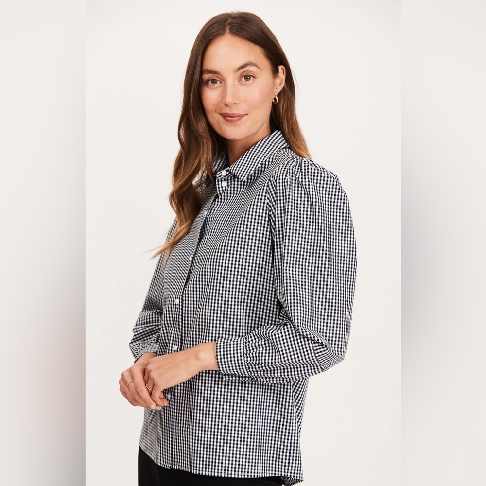 TYLER BOE BEKAH SMALL CHECK SHIRT BLACK AND WHITE, size S